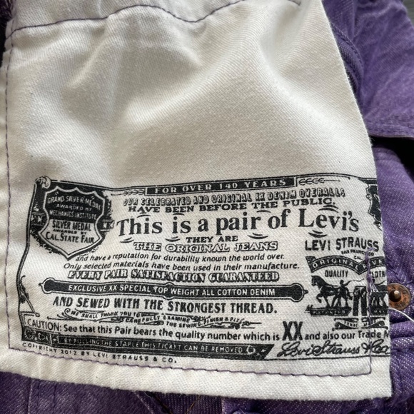 Levi’s 501’s Red Tag Purple 5 Pocket Jeans Button Fly 29x30 Altered - Picture 7 of 11